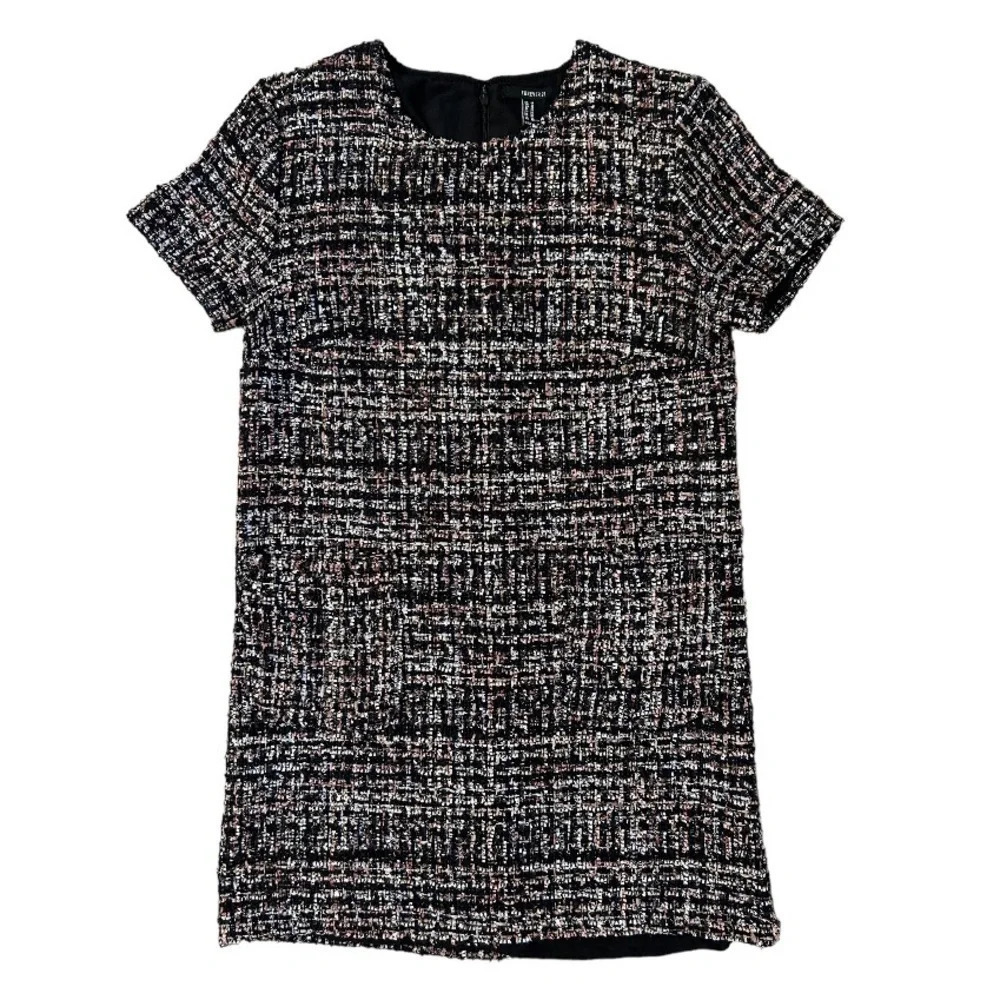 Forever 21 Tweed Short Sleeve Shift Dress Size Medium